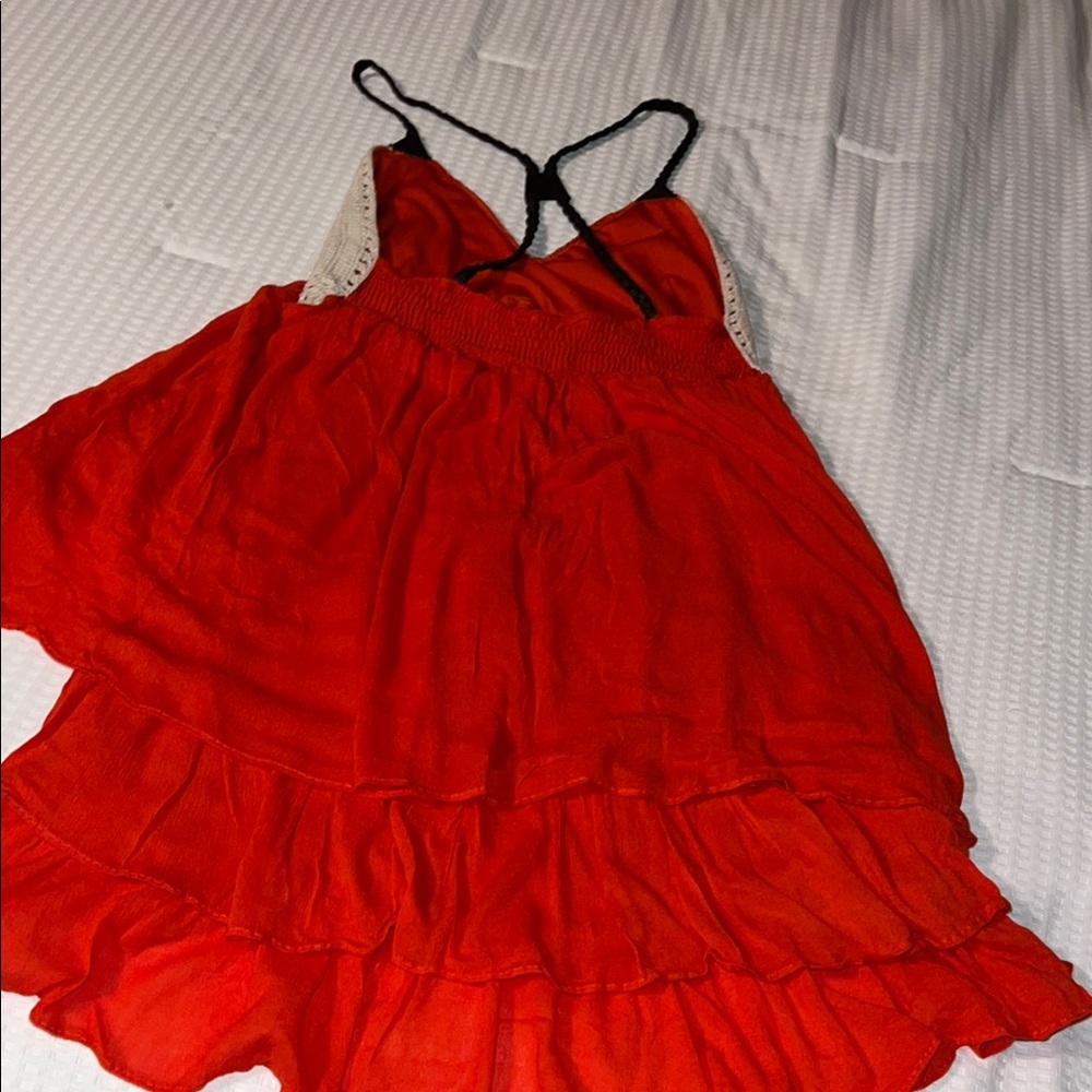 Shyanne Red and Cream Ruffled Dress - Picture 6 of 6